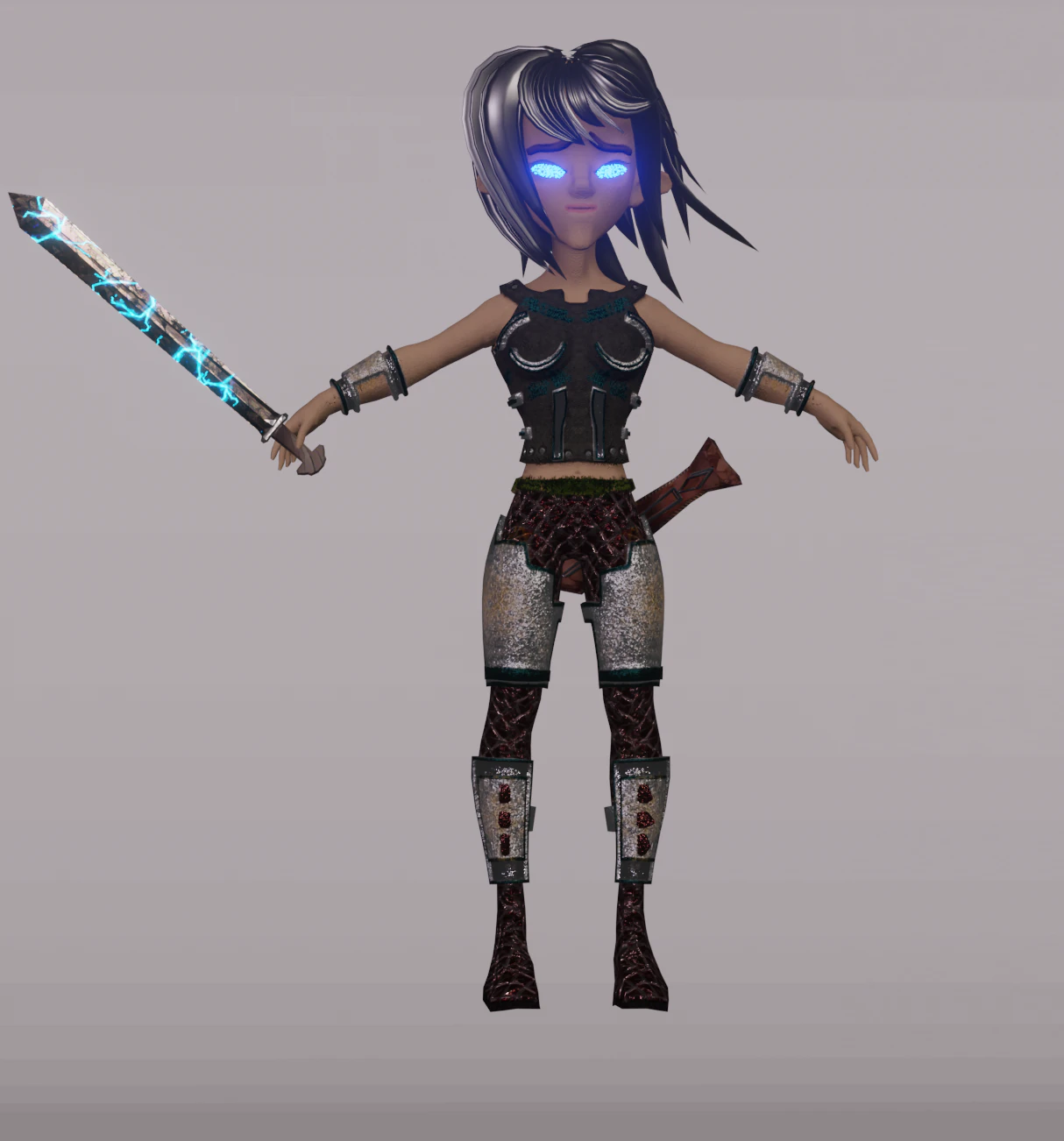 Beautiful warrior 3D Model .c4d .max .obj .3ds .fbx .stl .blend 