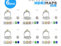 6 Contrast Light Studio HDRI for 3D Jewelry Rendering Pack 1 3D 模型