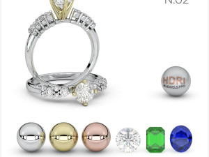 6 Contrast Light Studio HDRI for 3D Jewelry Rendering Pack 1 Modello 3D