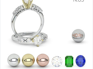 6 Contrast Light Studio HDRI for 3D Jewelry Rendering Pack 1 Modello 3D