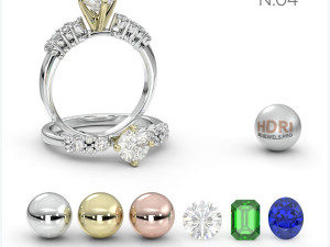 6 Contrast Light Studio HDRI for 3D Jewelry Rendering Pack 1 Modello 3D