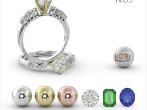 6 Contrast Light Studio HDRI for 3D Jewelry Rendering Pack 1 Modello 3D
