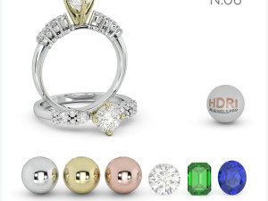 6 Contrast Light Studio HDRI for 3D Jewelry Rendering Pack 1 Modello 3D