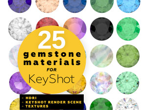 25 Gemstone Materials for Rendering with KeyShot 3D Jewelry Render Scene Setup CG टेक्स्चर्स