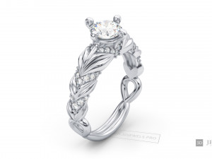 Twisted Engagement Diamond Ring 3D Model