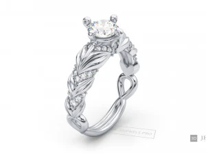 Anello di fidanzamento con diamante intrecciato Modello 3D