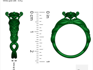 Twisted Engagement Diamond Ring 3D Model