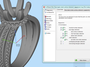 Pave Triple Shank Diamond Engagement Ring 3Dモデル