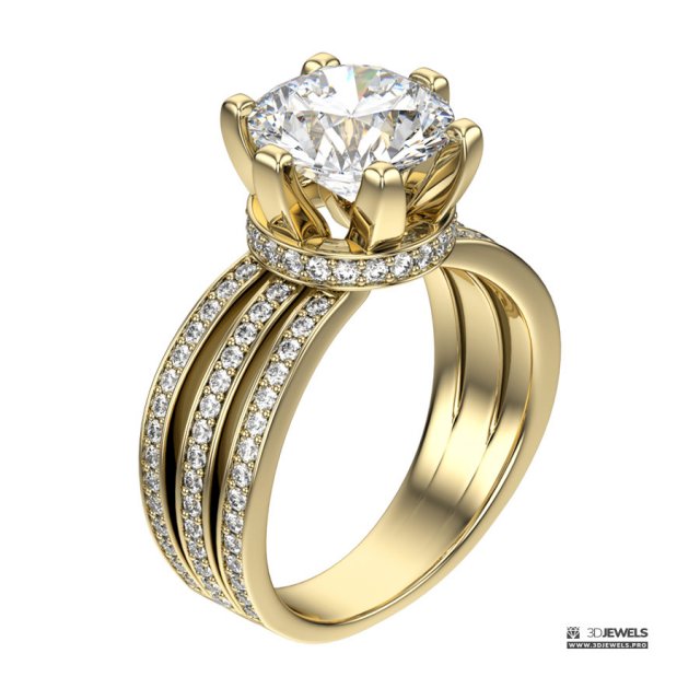 Triple shank engagement ring online