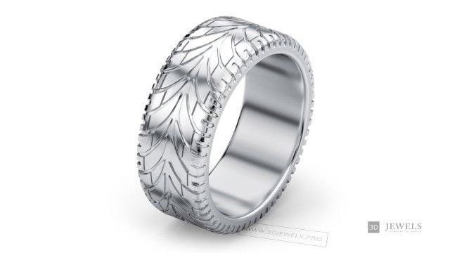 Mens Radial Tire Texture Free Jewelry Ring Modelo 3D .c4d .max .obj .3ds .fbx .stl .blend 