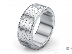 Anel de joias sem textura de pneu radial masculino Modelo 3D
