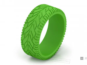 Męski pierścionek z bezpłatną biżuterią, promieniową oponą Model 3D