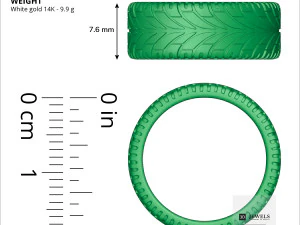 Męski pierścionek z bezpłatną biżuterią, promieniową oponą Model 3D