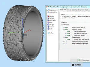 Męski pierścionek z bezpłatną biżuterią, promieniową oponą Model 3D