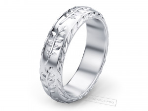 Olive Leaf Band Gold Ring 3D Model