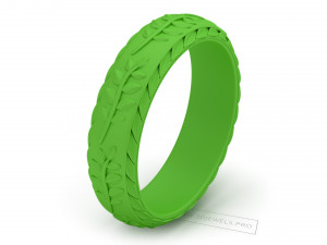 Olive Leaf Band Gold Ring 3D Model
