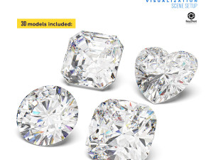 KeyShot Scene Setup For Jewelry Diamonds Renderings 3D-Modell