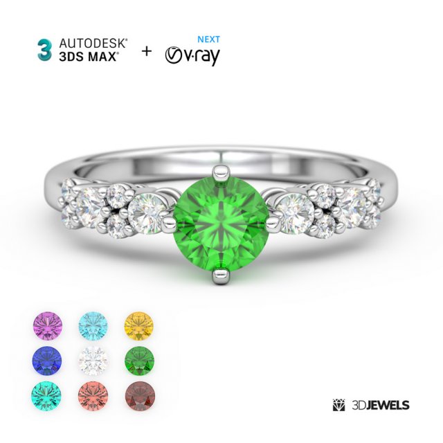 Jewelry 3D Rendering Scene Setup For 3ds Max and V-Ray Modelo 3D .c4d .max .obj .3ds .fbx .stl .blend 