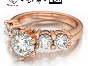 Rhinoceros With V-Ray 3D Jewelry Render Scene Setup 3D Model