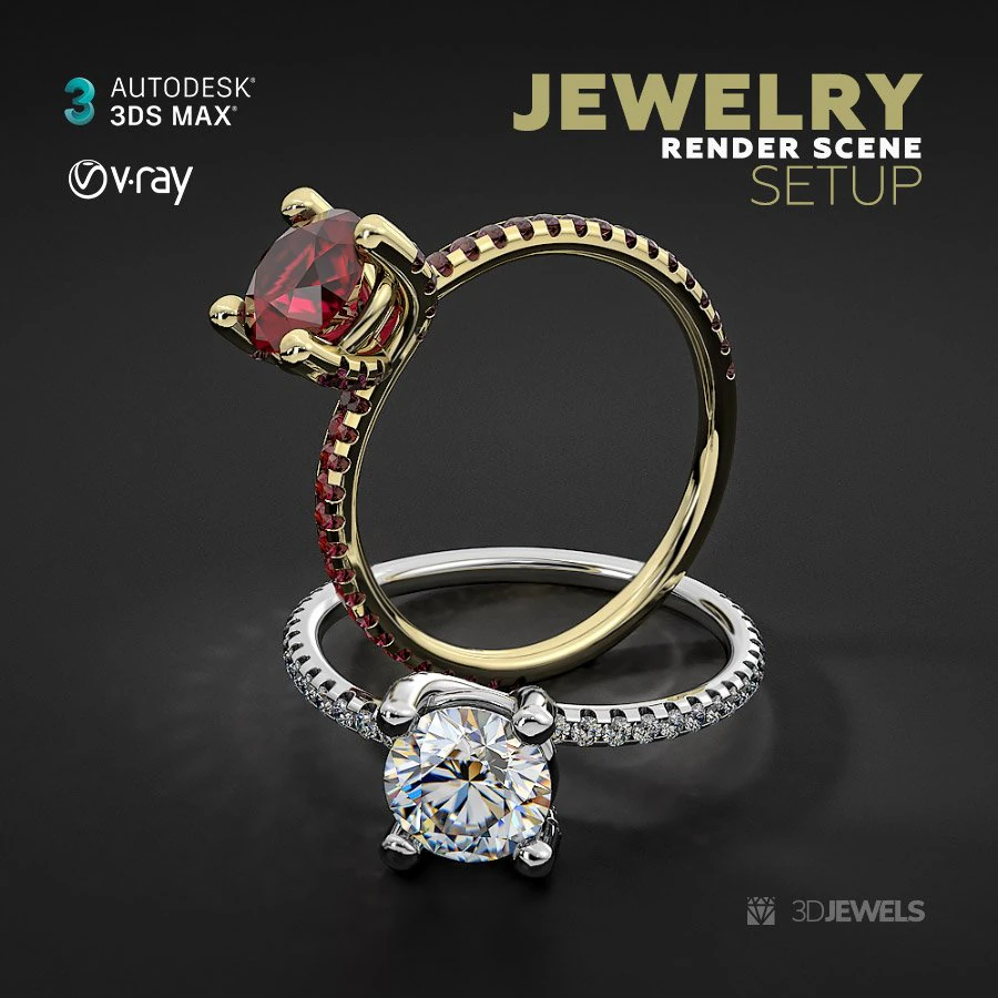 3ds Max V-Ray Scene Settings For Jewelry 3D Rendering 3D Model .c4d .max .obj .3ds .fbx .stl .blend 