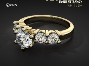 3ds Max V-Ray Scene Settings For Jewelry 3D Rendering 3D Model