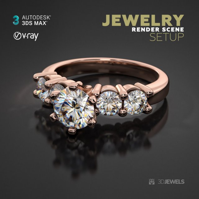 3ds Max V Ray Scene Settings For Jewelry 3D Rendering 3D Model in