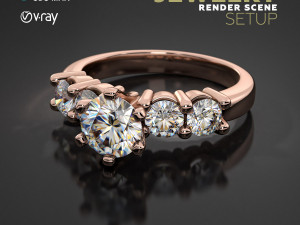 3ds Max V-Ray Scene Settings For Jewelry 3D Rendering 3D Model