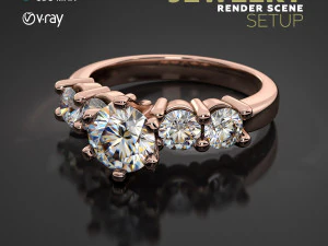 3ds Max V-Ray Scene Settings For Jewelry 3D Rendering 3D Model
