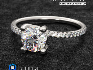 KeyShot 3D Rendering Scene Setup Jewelry On The Rock 3D Model