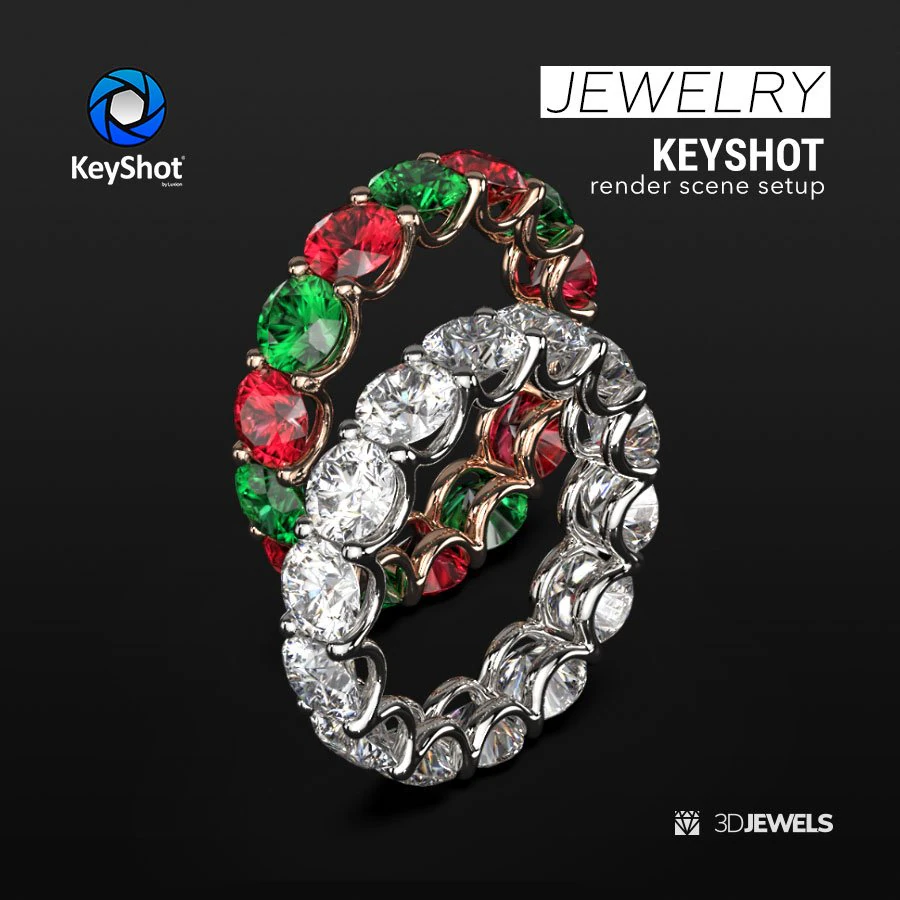 KeyShot Jewelry 3D Render Black Scene Setup Pack3 3D Model .c4d .max .obj .3ds .fbx .stl .blend 