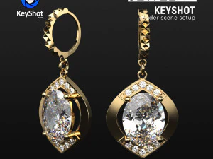 KeyShot Jewelry 3D Render Black Scene Setup Pack3 3D Model