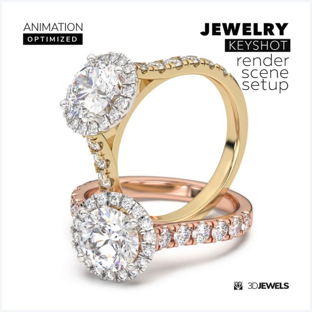 Vibrant KeyShot Scene Setup For 3D Jewelry 360 Animation Rendering 3D Model .c4d .max .obj .3ds .fbx .stl .blend 