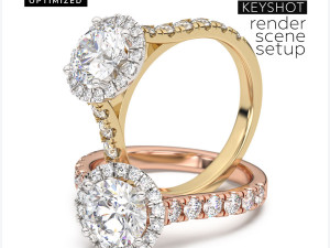 Vibrant KeyShot Scene Setup For 3D Jewelry 360 Animation Rendering 3D Model
