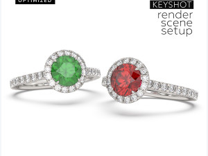 Vibrant KeyShot Scene Setup For 3D Jewelry 360 Animation Rendering 3D Model