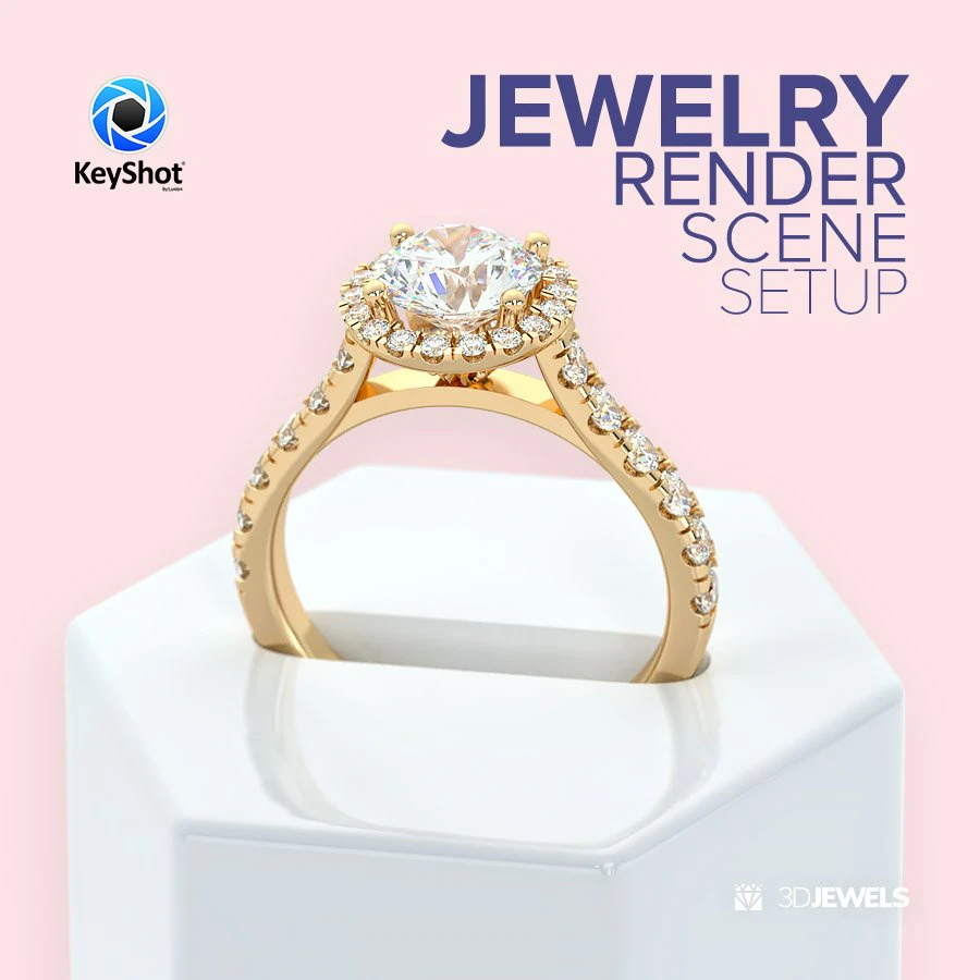 Jewelry Ring Holder With KeyShot Rendering Scene Setup 3D Model .c4d .max .obj .3ds .fbx .stl .blend 