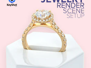 Uchwyt na pierścionek na biżuterię z konfiguracją sceny renderowania KeyShot Model 3D