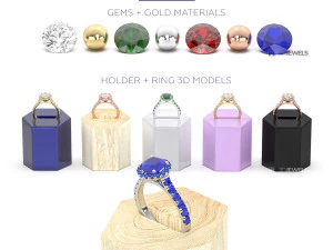 Jewelry Ring Holder With KeyShot Rendering Scene Setup 3D Model