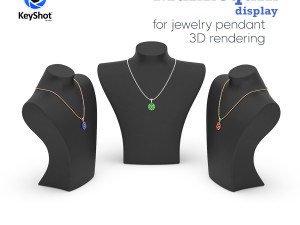 Mannequin Display With 2 Chains For Jewelry Pendant KeyShot 3D Rendering 3D Model
