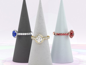 Jewelry Ring Concrete Cone Holder 3D Model