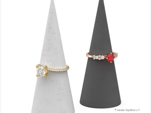 Jewelry Ring Concrete Cone Holder 3D Модель