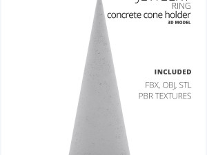 Jewelry Ring Concrete Cone Holder 3D Модель