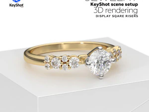 Photorealistic KeyShot Scene Setups For Jewelry 3D Rendering On Display 3D Model