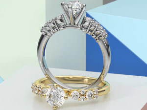 Photorealistic KeyShot Scene Setups For Jewelry 3D Rendering On Display 3D Model