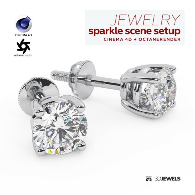 Sparkle Scene Setup For Jewelry Rendering Cinema 4D and OctaneRender 3D Model .c4d .max .obj .3ds .fbx .stl .blend 