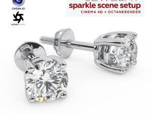 Sparkle Scene Setup For Jewelry Rendering Cinema 4D and OctaneRender 3D Model