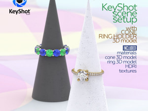 Jewelry Ring Holder With KeyShot Render Scene Setup 3D Model