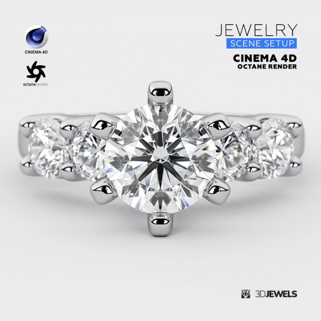 Cinema 4D with OctaneRender Scene Setups For Jewelry 3D Rendering 3D 모델 .c4d .max .obj .3ds .fbx .stl .blend 