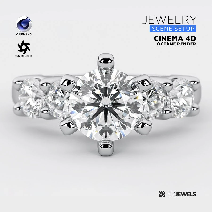 Cinema 4D with OctaneRender Scene Setups For Jewelry 3D Rendering 3D Model .c4d .max .obj .3ds .fbx .stl .blend 