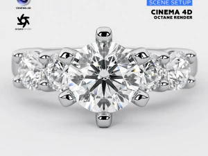 Konfiguracja scen Cinema 4D z OctaneRender do renderowania 3D biżuterii Model 3D