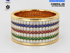 Cinema 4D with OctaneRender Scene Setups For Jewelry 3D Rendering 3D 모델
